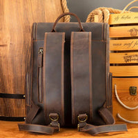 Men's Outdoor Backpack - Genuine Leather Breathable Waterproof - Fits Essentials & More snake - label