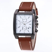 Mens Quartz Watches: Precision Timekeeping with 3.8cm Case & Leather Band snake - label