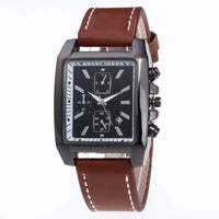 Mens Quartz Watches: Precision Timekeeping with 3.8cm Case & Leather Band snake - label