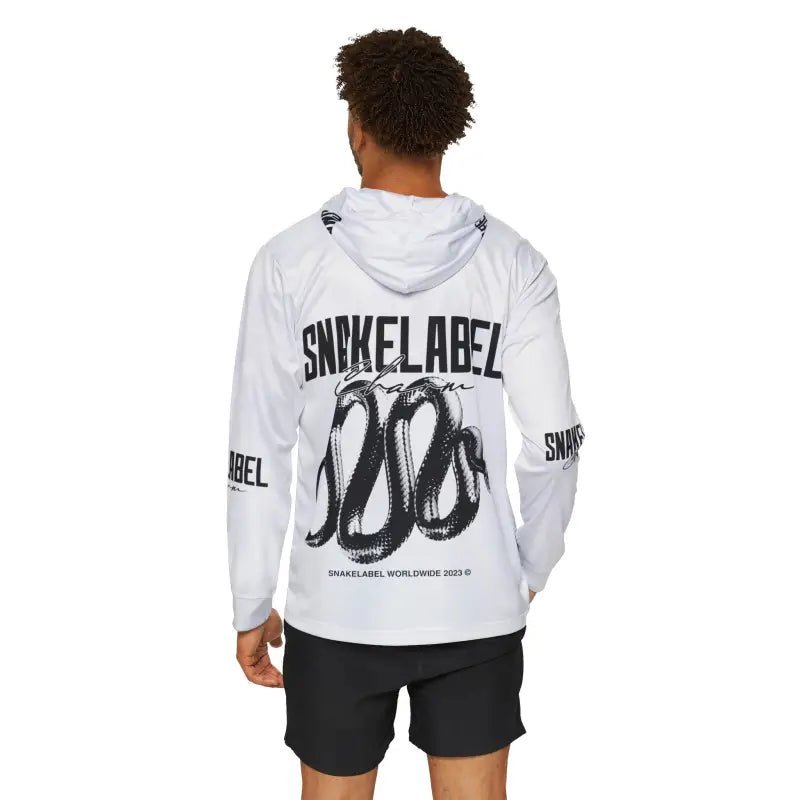 Men's Sports Warmup snake with hoodie with UPF 50+ Sun Protection snake - label