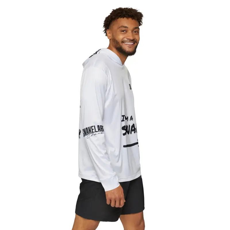 Men's Sports Warmup snake with hoodie with UPF 50+ Sun Protection snake - label