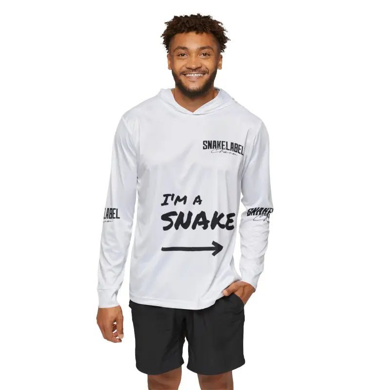 Men's Sports Warmup snake with hoodie with UPF 50+ Sun Protection snake - label