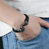 Men's Stainless Steel Snake Bracelet with Geometric Design & Electroplating - Durable Titanium Steel Jewelry snake - label