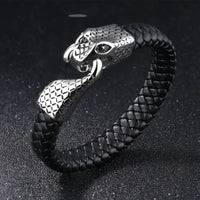 Men's Stainless Steel Snake Bracelet with Geometric Design & Electroplating - Durable Titanium Steel Jewelry snake - label