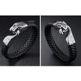 Men's Stainless Steel Snake Bracelet with Geometric Design & Electroplating - Durable Titanium Steel Jewelry snake - label