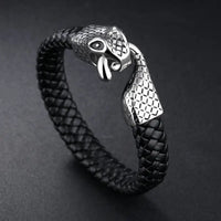 Men's Stainless Steel Snake Bracelet with Geometric Design & Electroplating - Durable Titanium Steel Jewelry snake - label