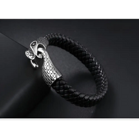 Men's Stainless Steel Snake Bracelet with Geometric Design & Electroplating - Durable Titanium Steel Jewelry - snake - label