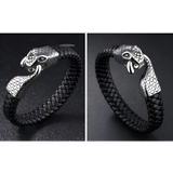 Men's Stainless Steel Snake Bracelet with Geometric Design & Electroplating - Durable Titanium Steel Jewelry - snake - label