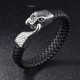 Men's Stainless Steel Snake Bracelet with Geometric Design & Electroplating - Durable Titanium Steel Jewelry - snake - label