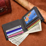 Men's Wallet Short Lychee - Stylish Compact Design with Multiple Compartments snake - label