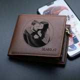 Men's Wallet Zipper with High - Quality Leather & Secure Zippered Closure snake - label