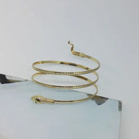 Metal Snake Bracelet with Sparkling Diamonds for Women snake - label