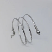 Metal Snake Bracelet with Sparkling Diamonds for Women snake - label