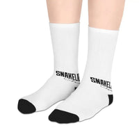 Mid - Length Socks: Comfortable Crew Style with Personalized Design snake - label