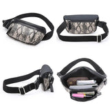 Mini Small Waist Bag with Dumpling Shape | High - Quality PU Fabric | Embossed Animal Pattern snake - label