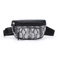 Mini Small Waist Bag with Dumpling Shape | High - Quality PU Fabric | Embossed Animal Pattern snake - label