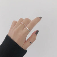 Minimalist Mobius Silver Ring: Korean Wave Twist Design with Electroplating - snake - label