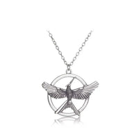 Mockingjay Animal Necklace with Zodiac Pendant & Geometric Design snake - label