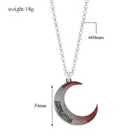 Moon Knight Necklace - Half Moon Alloy Necklace for Unisex Style snake - label