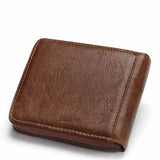 Multi - functional Genuine Leather Wallet with Zipper Closure snake - label