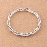 Multilayer Geometric Rhinestone Bracelet with Alloy Inlay snake - label