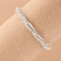 Multilayer Geometric Rhinestone Bracelet with Alloy Inlay snake - label