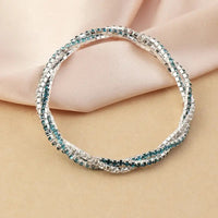 Multilayer Geometric Rhinestone Bracelet with Alloy Inlay snake - label