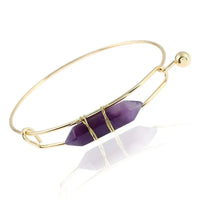 Natural Gem Metal Bracelet with Geometric Shape in 3 Shades snake - label