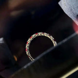 Natural Red Sapphire Ring with 925 Silver, Diamonds & Rubies - Sizes 5 to 8 snake - label