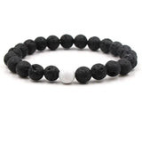 Natural White Howlite & Black Agate Bracelet Set - Harmony & Tranquility in 2 Pieces snake - label