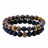 Natural White Howlite & Black Agate Bracelet Set - Harmony & Tranquility in 2 Pieces snake - label