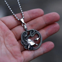 Nordic Vintage Snake Pendant | Stainless Steel Retro Design - snake - label