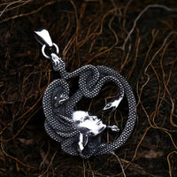 Nordic Vintage Snake Pendant | Stainless Steel Retro Design - snake - label