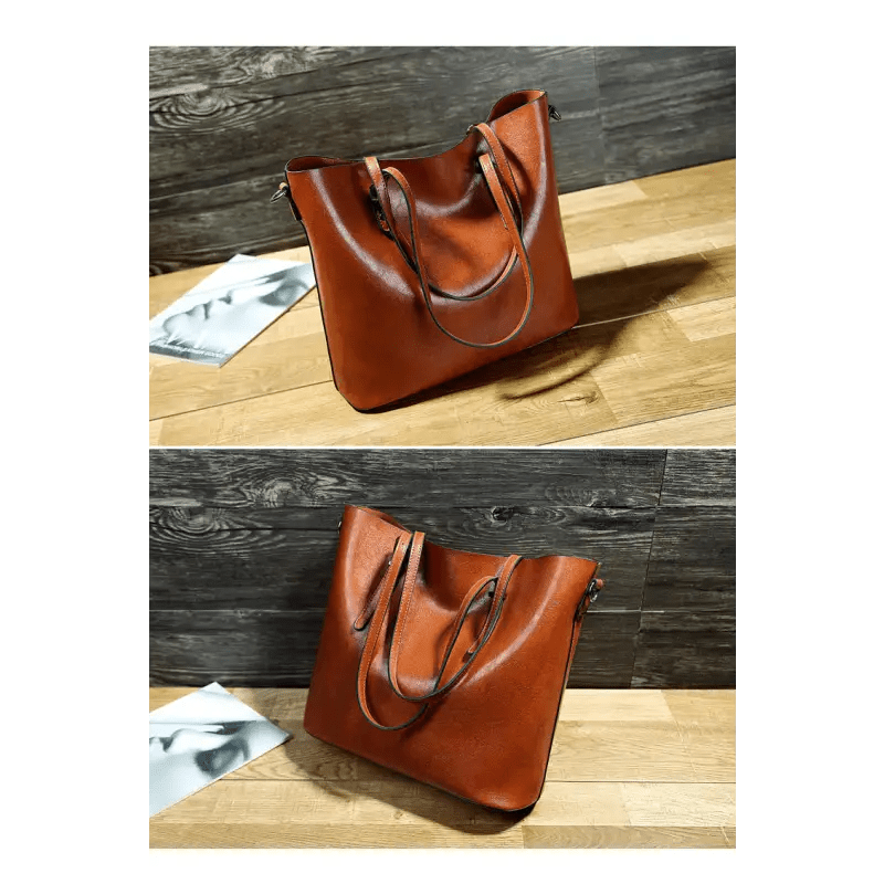 Oil Wax Portable Tote Bag with Sewing Thread & Multiple Pockets snake - label