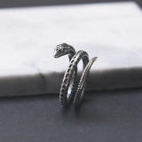 Ornament 925 Silver Snake Ring with Adjustable Unisex Design snake - label