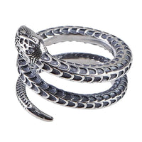 Ornament 925 Silver Snake Ring with Adjustable Unisex Design snake - label