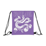 Outdoor Drawstring Bag with 100% Polyester Broadcloth - 14" x 13" Dimensions snake - label