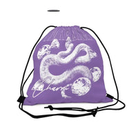 Outdoor Drawstring Bag with 100% Polyester Broadcloth - 14" x 13" Dimensions snake - label