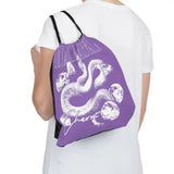 Outdoor Drawstring Bag with 100% Polyester Broadcloth - 14" x 13" Dimensions snake - label