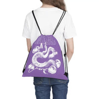 Outdoor Drawstring Bag with 100% Polyester Broadcloth - 14" x 13" Dimensions snake - label