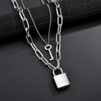 Padlock necklace - White - bracelets