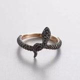 Personality Snake Ring with Alloy Inlaid Gems, US Sizes 6, 7, 8 snake - label