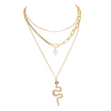 Personalized Metal Snake Pendant with Multi - Layered Design and Golden Finish - snake - label