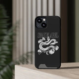 Phone Case with Card Holder - Slim Design, One Card Slot, Magsafe Compatible snake - label