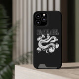 Phone Case with Card Holder - Slim Design, One Card Slot, Magsafe Compatible snake - label