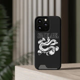 Phone Case with Card Holder - Slim Design, One Card Slot, Magsafe Compatible snake - label