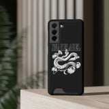 Phone Case with Card Holder - Slim Design, One Card Slot, Magsafe Compatible snake - label