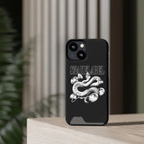 Phone Case with Card Holder - Slim Design, One Card Slot, Magsafe Compatible snake - label