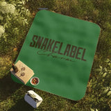 Picnic Blanket with Soft Mink Polyester Top Water - Resistant snake - label