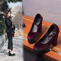 Platform Shoes for Women: Plush Microfiber, 8cm Heel, 4cm Waterproof Platform snake - label